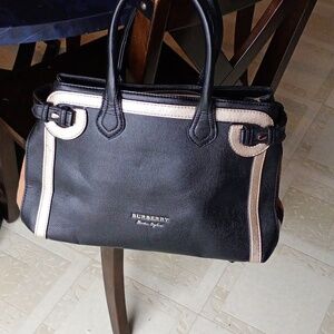 Black Tote with Cream Trim
